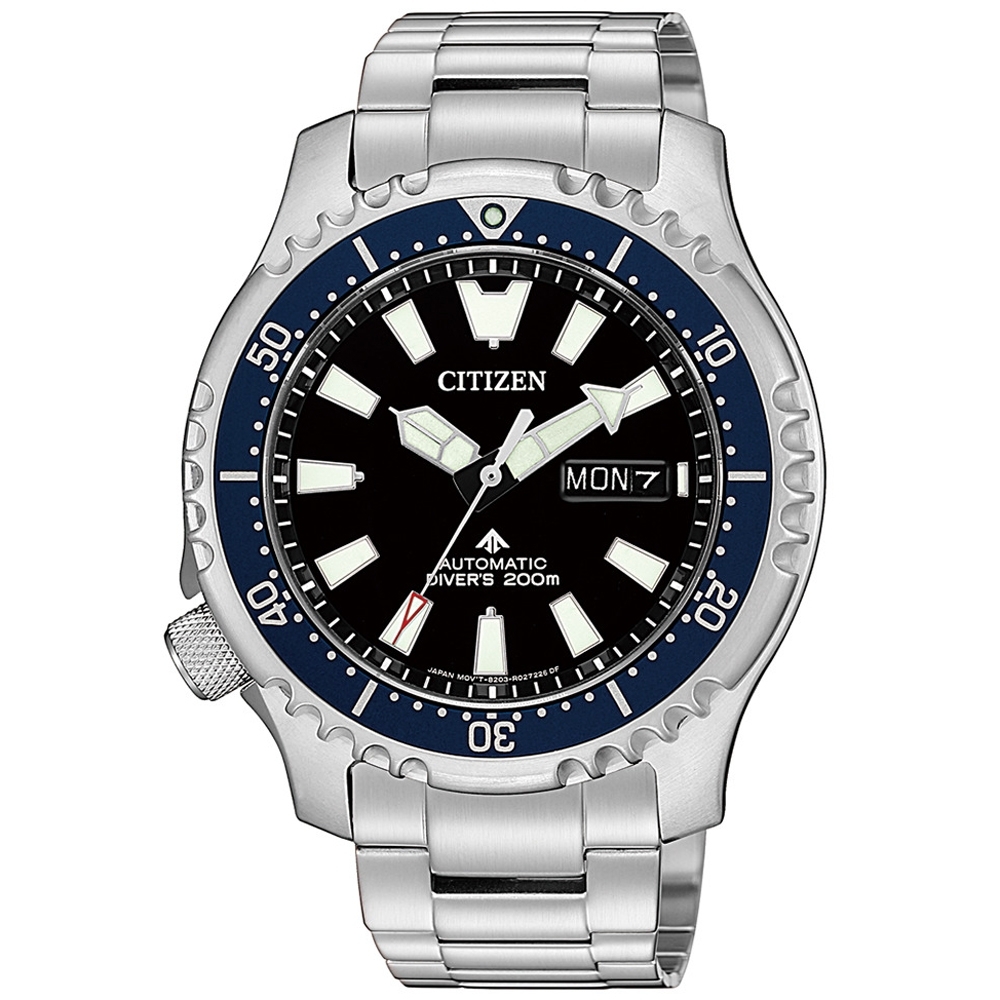 CITIZEN 限量河豚艦隊機械潛水錶(NY0098-84E)-藍x黑/42mm