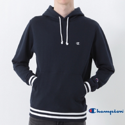 Champion Basic 經典款條紋縮口連帽Tee 深藍