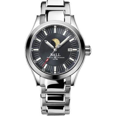 BALL 波爾 Engineer II 系列 經典大三針月相機械腕錶 送禮推薦-41mm NM2282C-S-GY