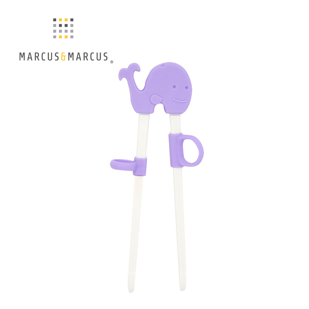 【MARCUS&MARCUS】動物樂園幼兒學習筷-鯨魚(紫)