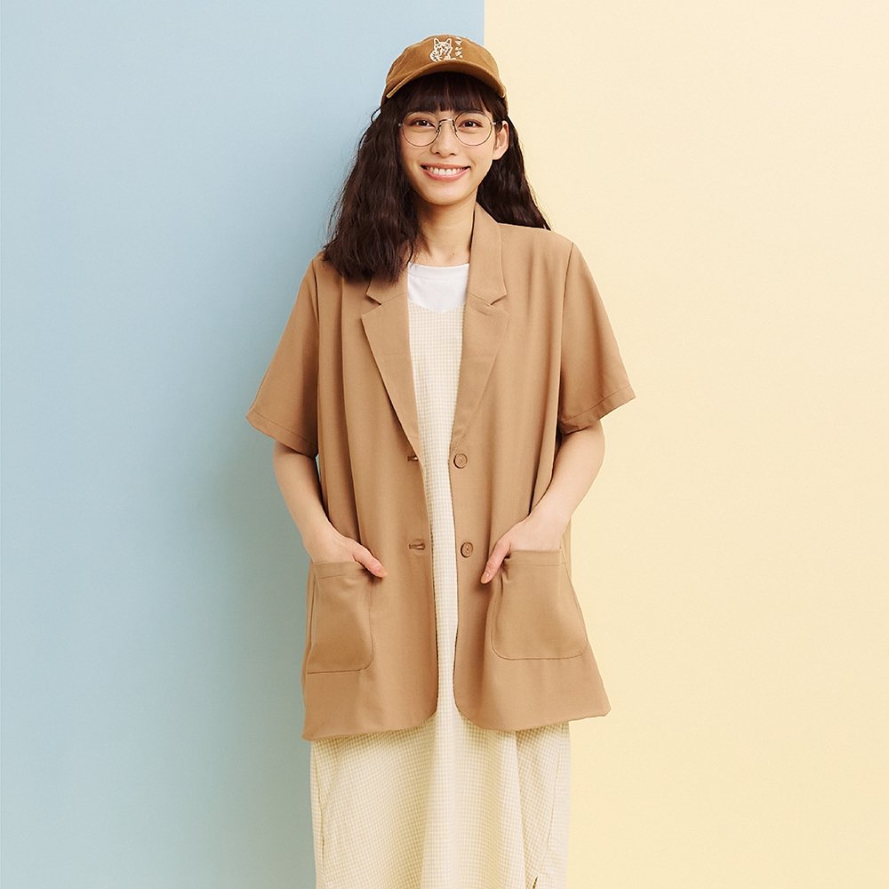 【Dailo】休閒短袖西裝-女短袖外套(三色/魅力商品/版型適中)