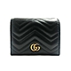 GUCCI GG Marmont 仿舊金雙G牛皮山字車紋卡夾/零錢短夾(466492-黑) product thumbnail 1