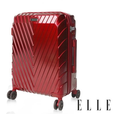 福利品 ELLE 法式V型鐵塔系列- 29吋純PC霧面防刮耐撞行李箱-野薔薇