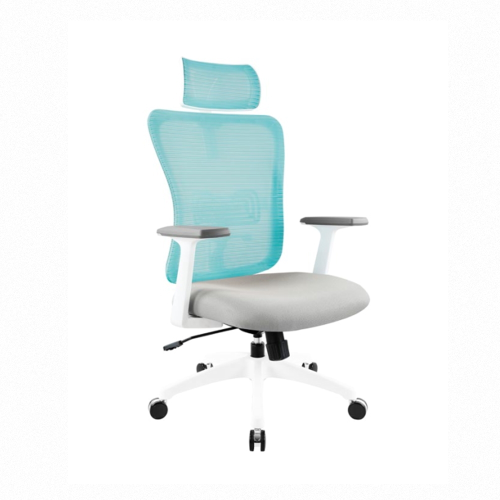 AS DESIGN雅司家具-可達白框高背主管網椅64x58x108-118cm