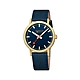 MONDAINE 瑞士國鐵Classic 平面經典金框紡織帶腕錶 深海藍 / 660040BQ / 40mm product thumbnail 1