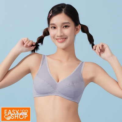 EASY SHOP-愛運動-吸濕排汗透氣無鋼圈少女運動內衣-元氣紫