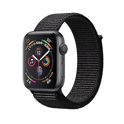 Apple Watch S4 LTE 40mm太空灰色鋁金屬錶殼搭配黑色運動型錶環