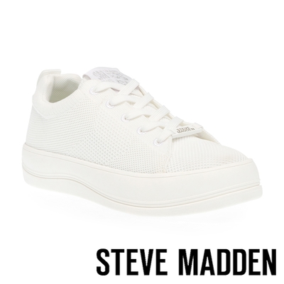 STEVE MADDEN-RENEW-E 透氣面料厚底休閒鞋-白色