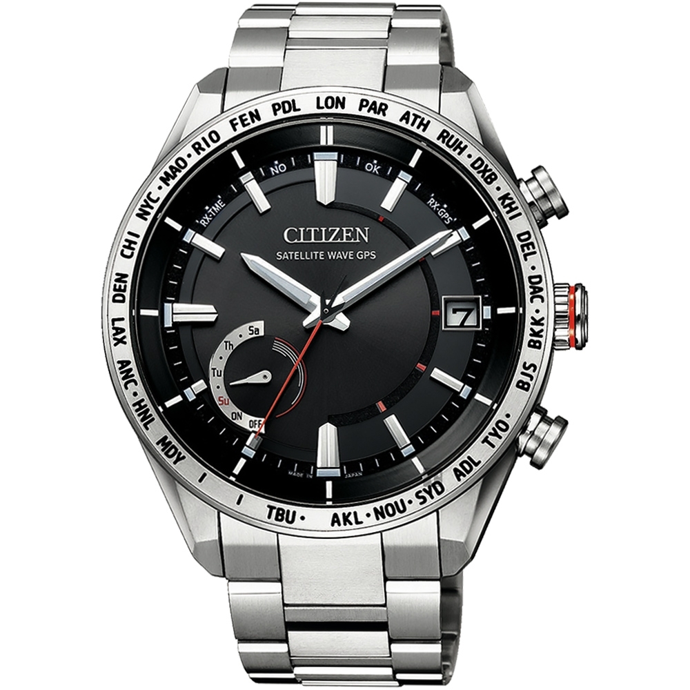 CITIZEN 星辰 GPS光動能衛星對時鈦金屬手錶(CC3081-52E)