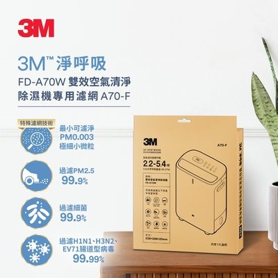 3M 除溼輪式7公升雙效空氣清淨除濕機FD-A70W專用濾網