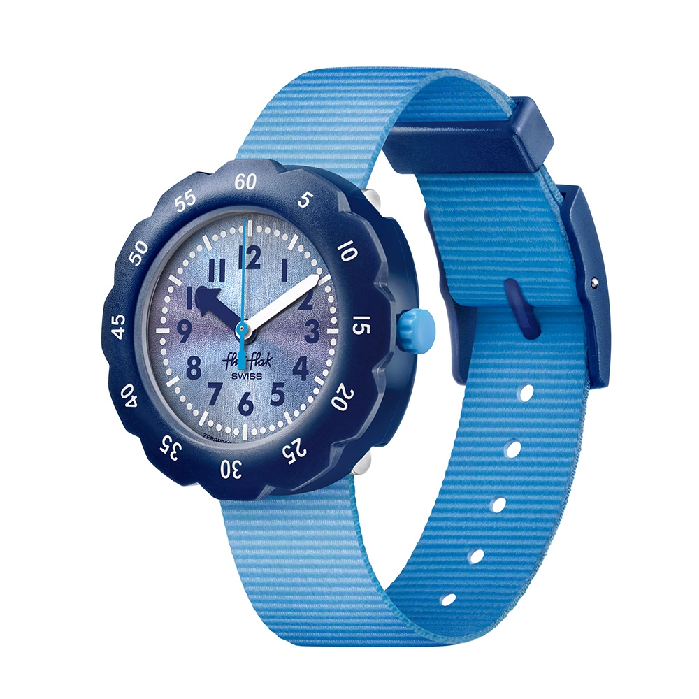 FlikFlak 兒童手錶 耀眼藍 金屬效果錶盤 SHADES OF BLUE(34.75mm) 兒童錶