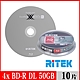 RITEK錸德 4x BD-R DL 50GB 藍光片 X版/10片布丁桶裝 product thumbnail 1