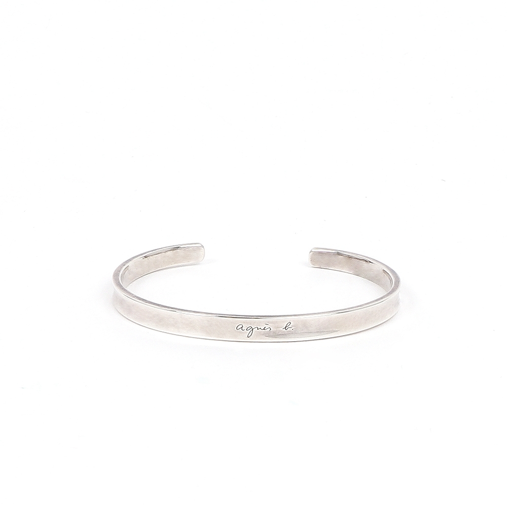 agnes b. 基本款純銀女性手環(銀)(情侶對環)