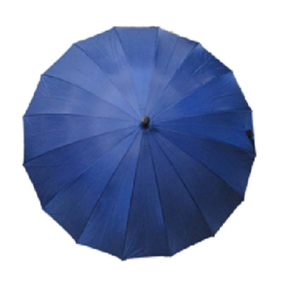 【台灣嚴選】藍色RA32009BU超大傘面抗風16骨直 柄長晴雨傘(傘面外徑136CM)