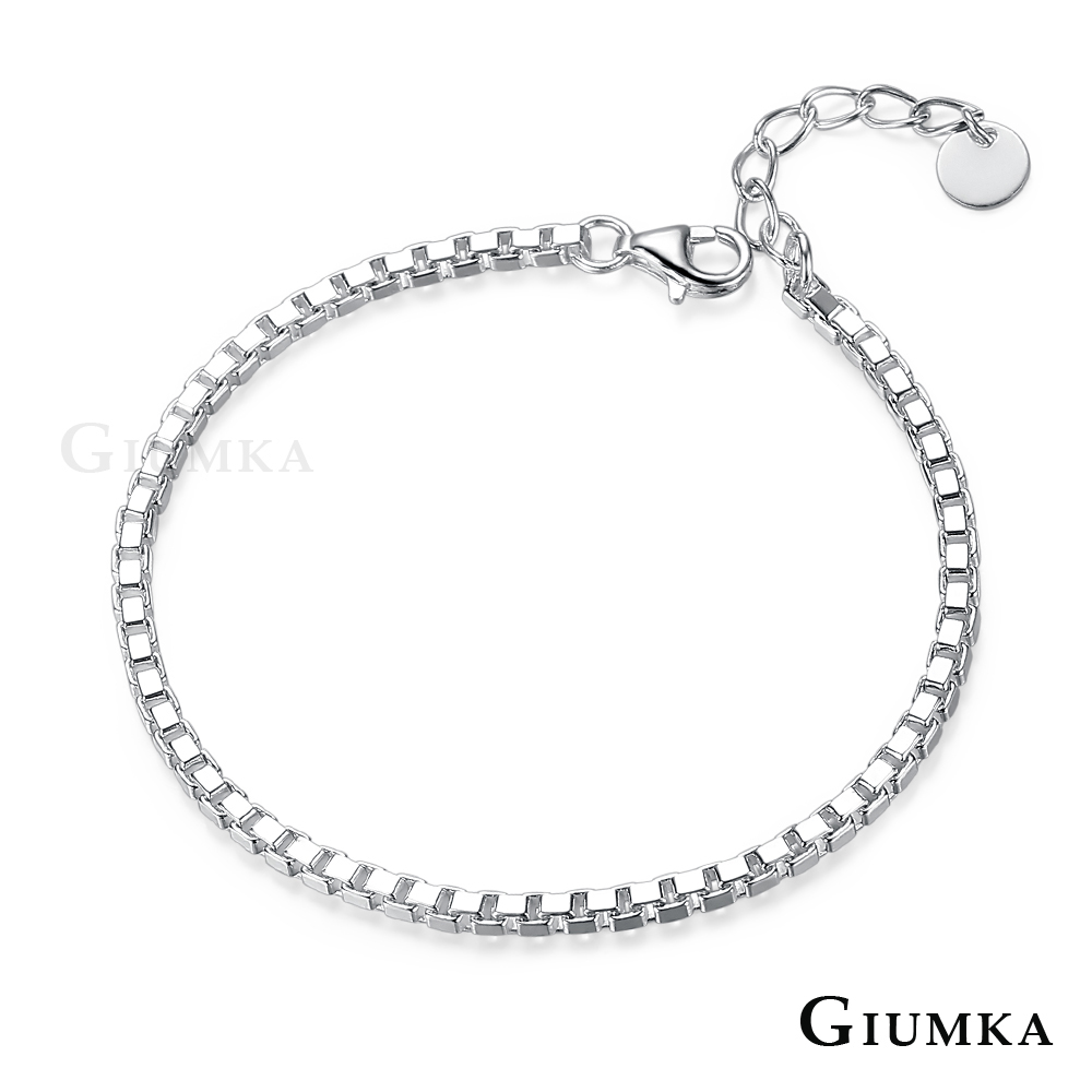 GIUMKA簡約方格925純銀男女中性手鍊耶誕情人禮推薦