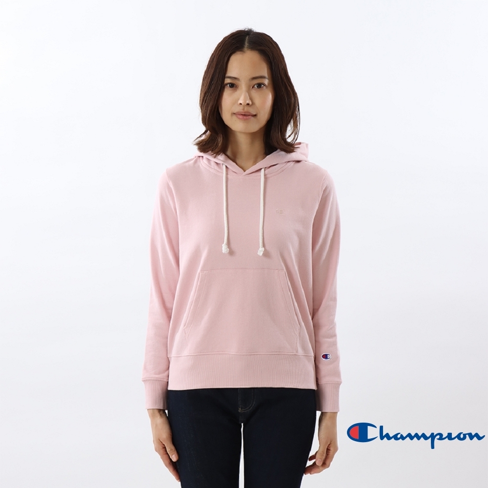 Champion Women's素面連帽Tee(粉紅色)