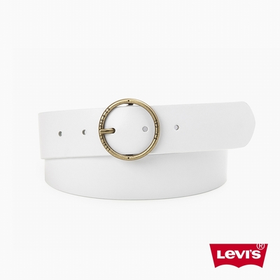 Levis 女款 真皮皮帶 / 精工Logo鐫刻釦頭 白