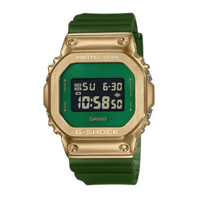 CASIO卡西歐G-SHOCK 黑金時尚高調奢華金屬錶殼經典方型GM-5600G-9_43