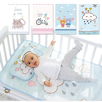 JoyNa嬰兒床冰絲涼蓆 幼兒園兒童網眼透氣枕頭 床墊席子