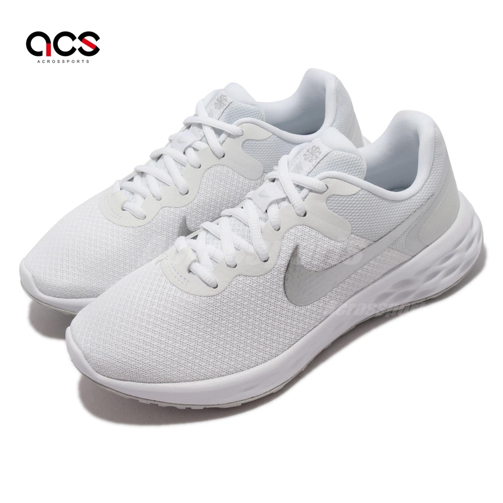 Nike 慢跑鞋 Revolution 6 NN 運動 女鞋 輕量 透氣 舒適 避震 路跑 健身 白 銀 DC3729101