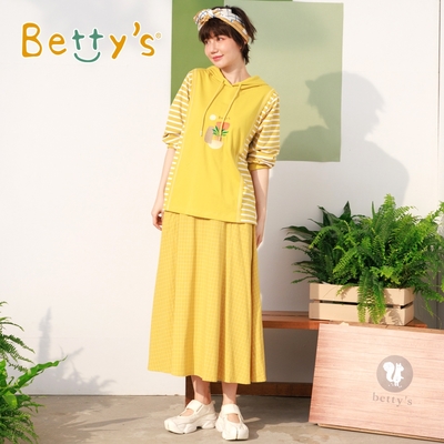 betty’s專櫃款　口袋小雨雲格子長裙 (黃色)