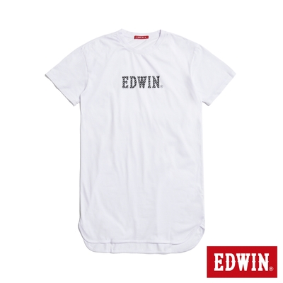 EDWIN 人氣復刻款 經典LOGO長版短袖T恤-女-白色