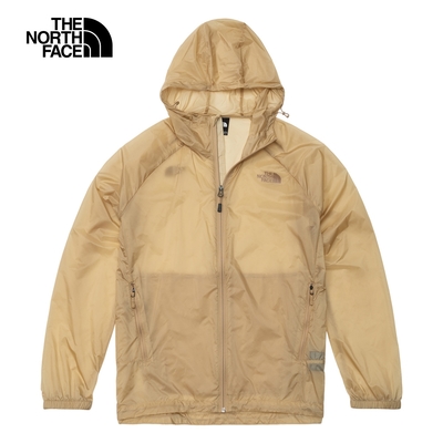 【The North Face 官方旗艦】北面男款卡其色防潑水寬鬆連帽外套｜7WD4LK5