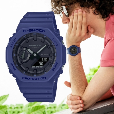 CASIO 卡西歐 G-SHOCK 農家橡樹 運動雙顯腕錶 禮物推薦 畢業禮物 45.4mm / GA-2100-2A