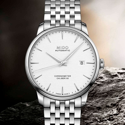 MIDO美度 官方授權M6 Baroncelli 永恆天文台矽游絲系列 白頁岩紋面40㎜(M0274081103100)