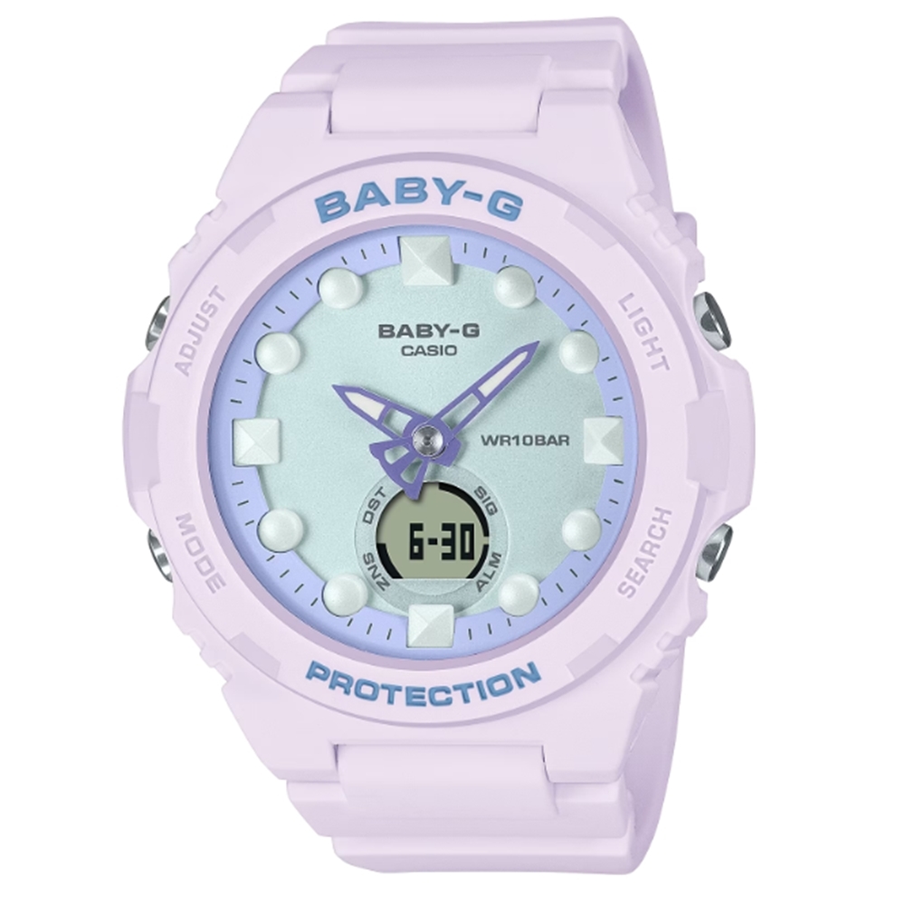 CASIO卡西歐 BABY-G 未來風 夢幻色彩雙顯錶款 紫 BGA-320FH-4A_42.4mm