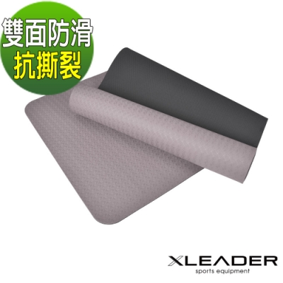 Leader X 雙層防滑加強 環保SBS瑜珈墊8mm 深灰