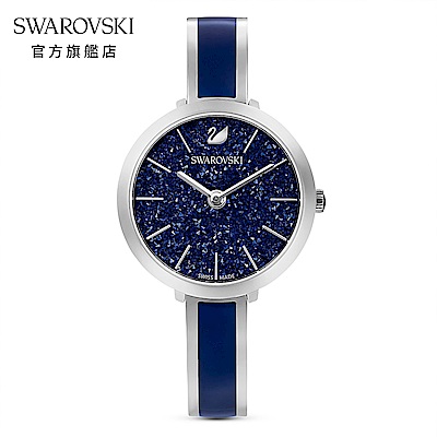 SWAROVSKI 施華洛世奇 CRYSTALLINE DELIGHT 白金色時尚湛藍璀璨腕錶