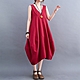 米蘭精品 連身裙棉麻洋裝-V領寬鬆不規則背心裙女裙子4色74cs29 product thumbnail 7