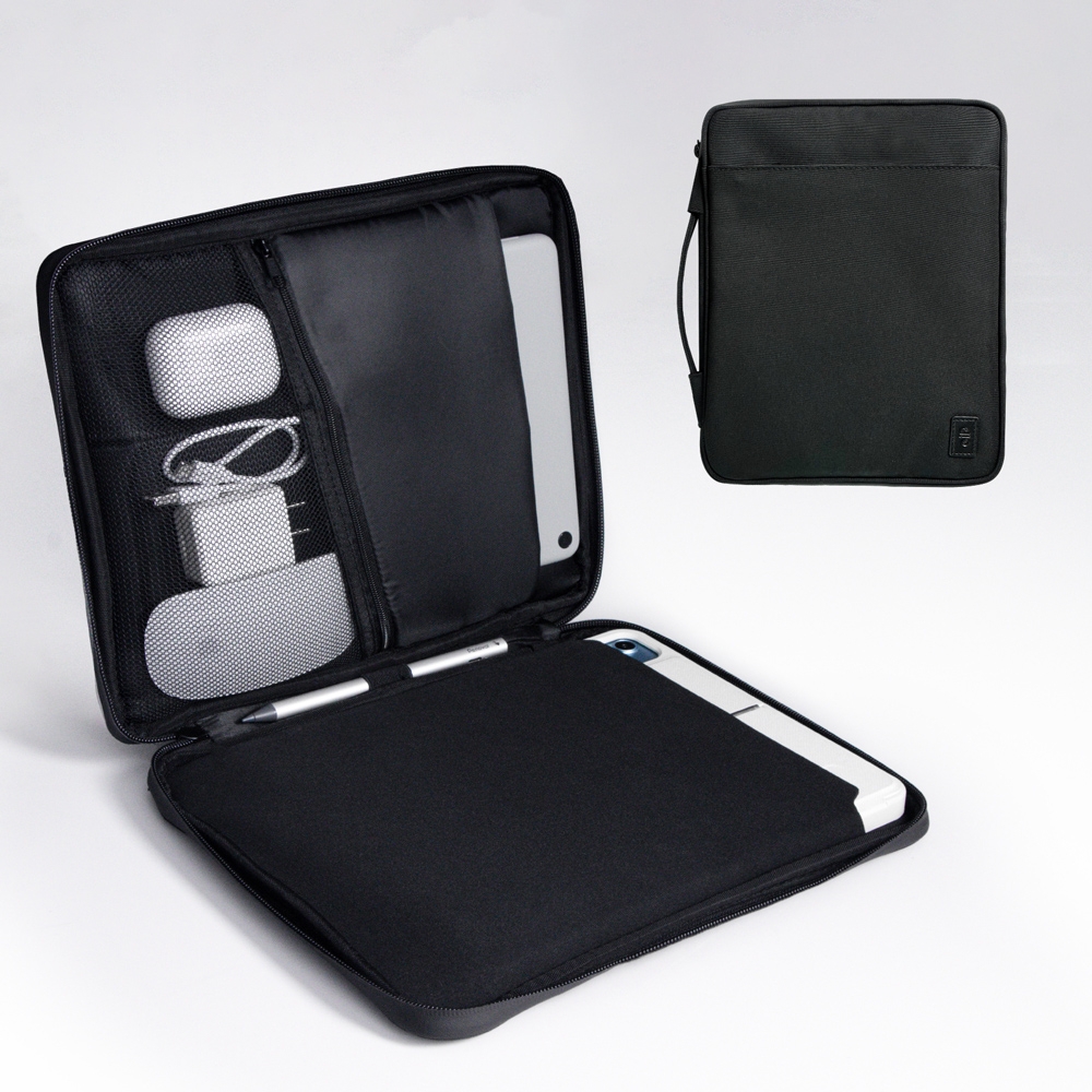 【eiP】輕行防水iPad包 小平包(iPad保護套 手提包 平板包 內膽包 平板收納包 繪圖板包 筆電包 電子閱讀器包) (黑)
