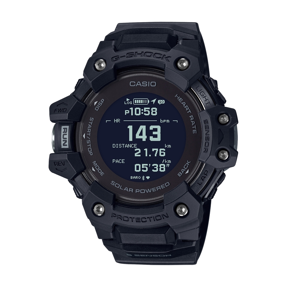 CASIO卡西歐 G-SHOCK 心率偵測 GPS定位 藍牙 太陽能電力 運動系列 GBD-H1000-1_55mm