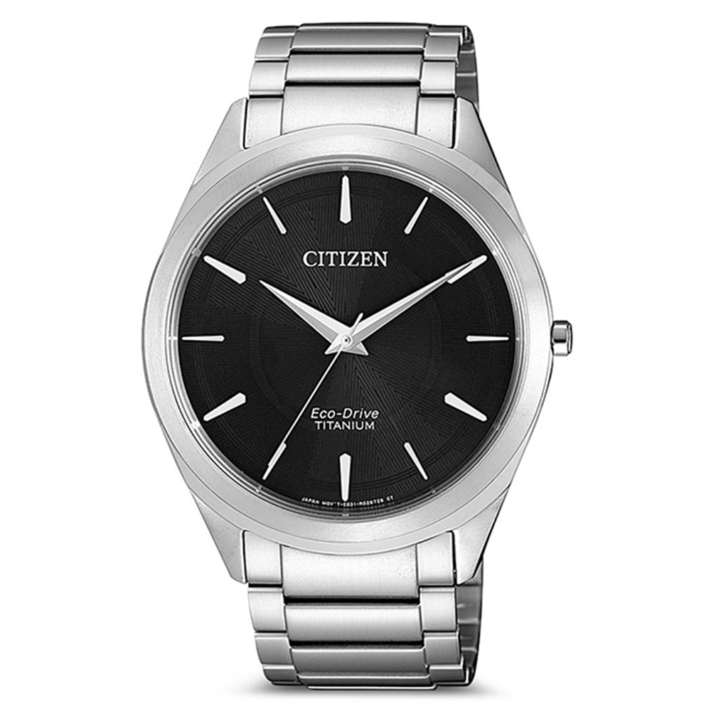 CITIZEN 星辰 GENT'S光動能鈦金屬腕錶-銀黑(BJ6520-82E)39mm