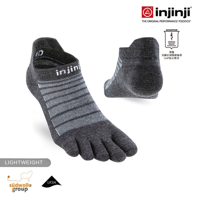 【injinji】Run輕量羊毛五趾隱形襪NX[石板灰]NAA0794| 登山襪 羊毛襪 吸濕排汗 五趾襪 厚底防震