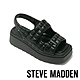 STEVE MADDEN-WESTERLY 格紋壓紋雙帶厚底涼鞋-黑色 product thumbnail 1