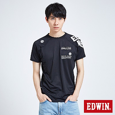 EDWIN 東京系列涼感機能短袖T恤-男-黑色