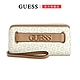 【GUESS】滿版印花LOGO配飾拉鍊手拿長夾-白 product thumbnail 1