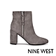 NINE WEST TAKES 9x9 麂皮粗跟高跟踝靴-灰色 product thumbnail 1