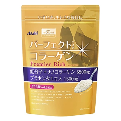 【ASAHI 朝日】膠原蛋白+玻尿酸Q10粉 黃金尊爵(228g/包)