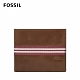 FOSSIL Jared 真皮線條零錢袋皮夾 男短夾-棕色 ML4334210 product thumbnail 1