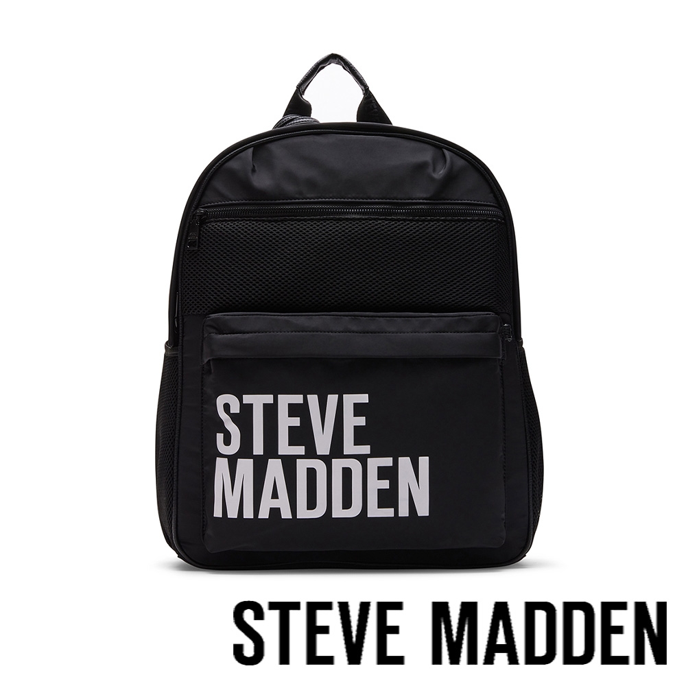 STEVE MADDEN-BSATURNS 大容量LOGO三合一子母後背包-黑色