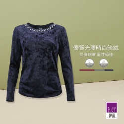 ILEY伊蕾 典雅縫飾圓領絨布上衣(三色；M-XL)752186