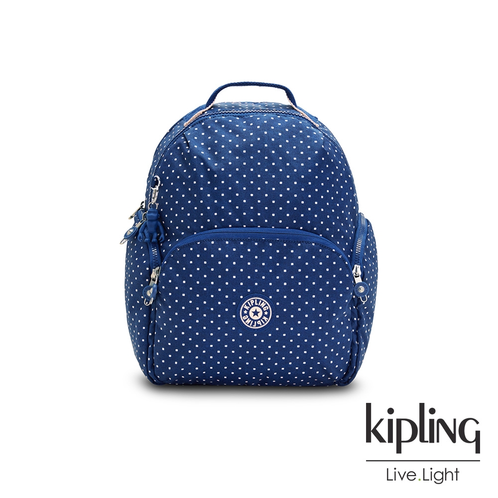 Kipling 帥氣海洋深藍點點實用旅行後背包-BASIA