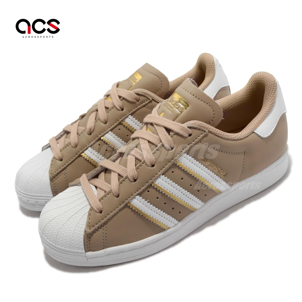 adidas 休閒鞋 Superstar 運動 女鞋 愛迪達 經典款 貝殼頭 皮革 舒適 穿搭 棕 白 GZ3454