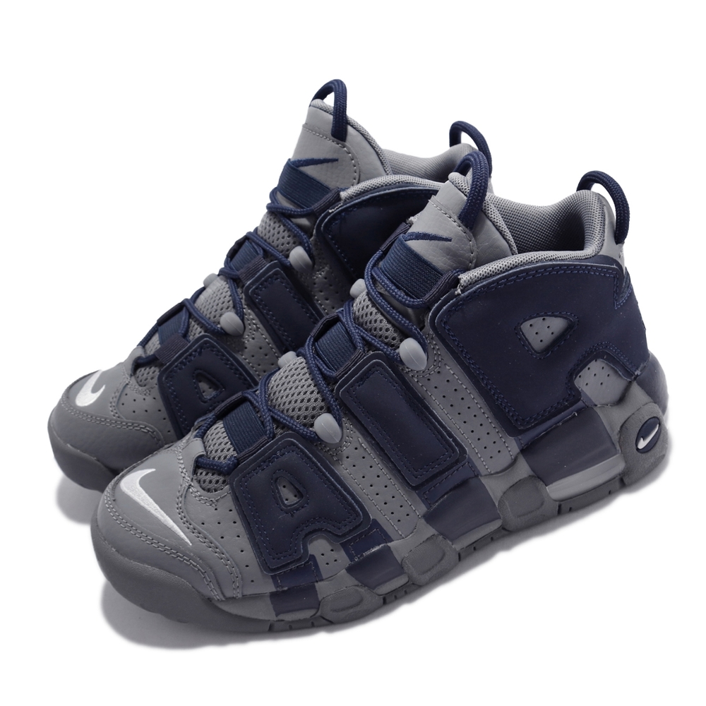 Nike 休閒鞋 Air More Uptempo GS 女鞋 氣墊 避震 大Air 復刻 喬治城 運動 灰 藍 415082-009