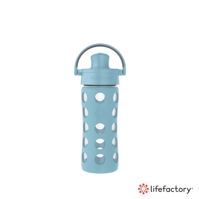 lifefactory 掀蓋玻璃水瓶350ml-單寧藍 (AFCN-350-DNLB)