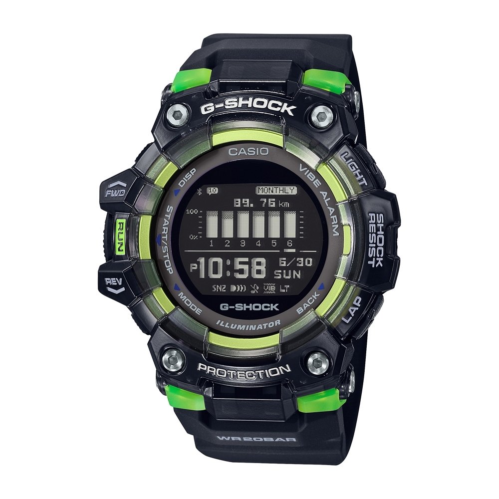 CASIO卡西歐 G-SHOCK 藍牙 半透明 運動系列 GBD-100SM-1_49.3mm